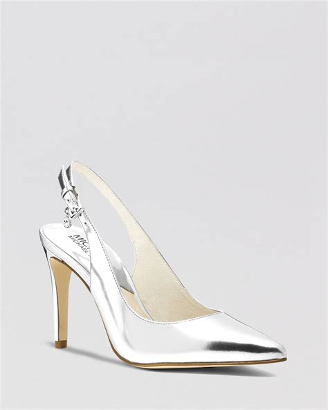 michael kors silver slingback